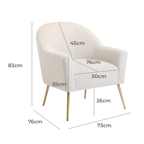 Armchair dimensions in online cm